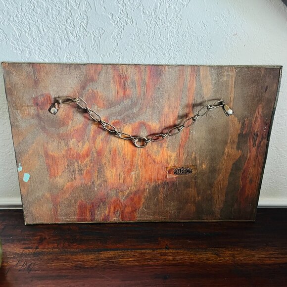 Vintage Art Repurposed Coal Box Brass Gallery Wall 15x10 Cottagecore Colonial - Picture 8 of 11